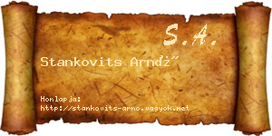Stankovits Arnó névjegykártya